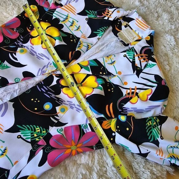 ALBERTO MAKALI Cache Women's Floral Print Jacket Blazer Size 8  Vintage Y2k - Picture 4 of 9